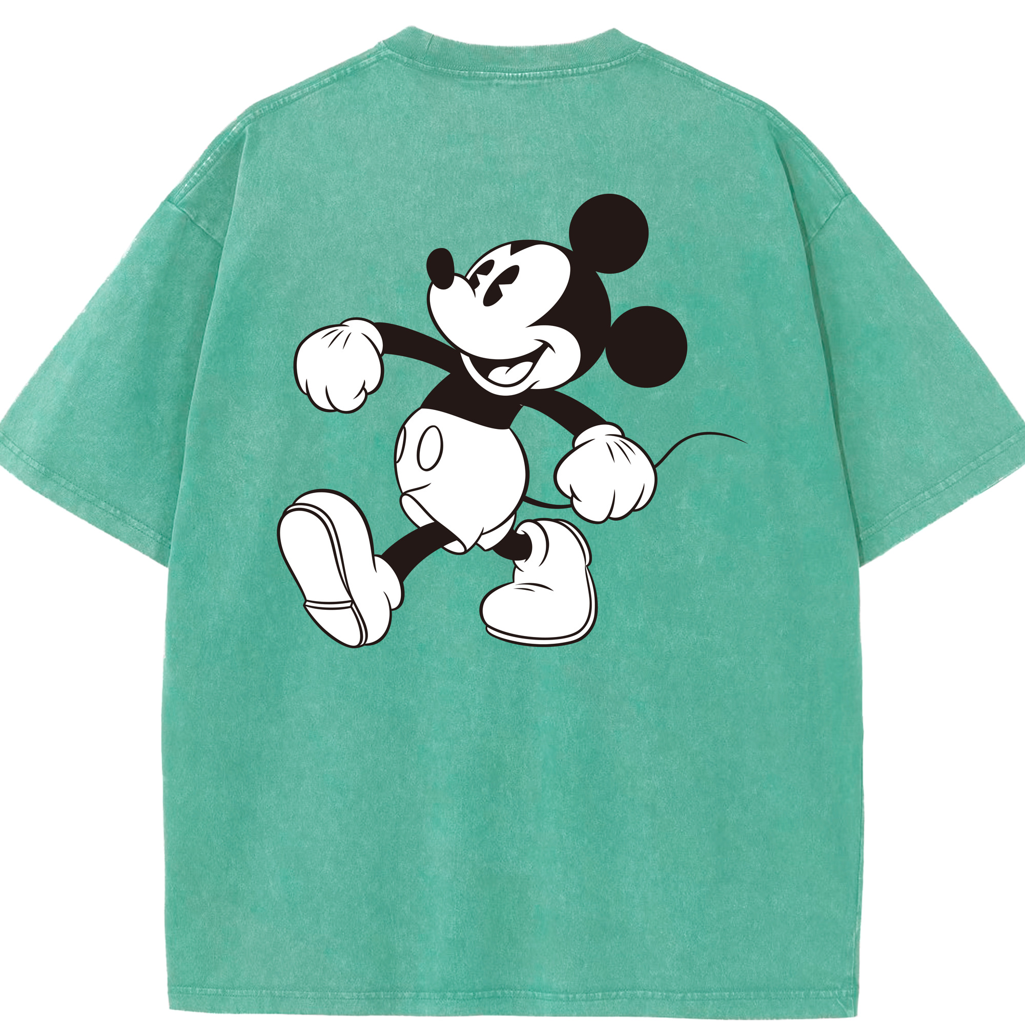（画像用） ミッキーマウス Mickey Mouse 綿100% ヴィンテージ風 半袖Tシャツ（背面プリント）